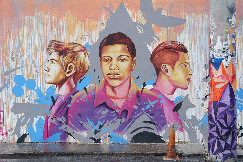 Three day Fort Lauderdale itinerary: street art of three diverse men