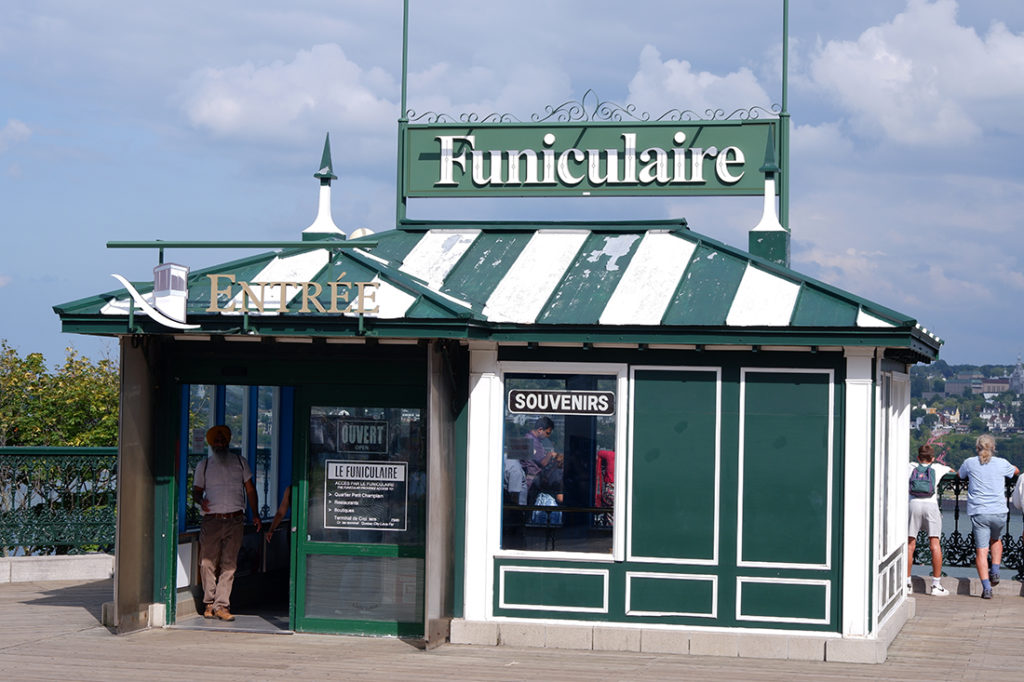 Canada by rail: the best of Ottawa, Montréal, and Québec City: funicular booth in Quebec city