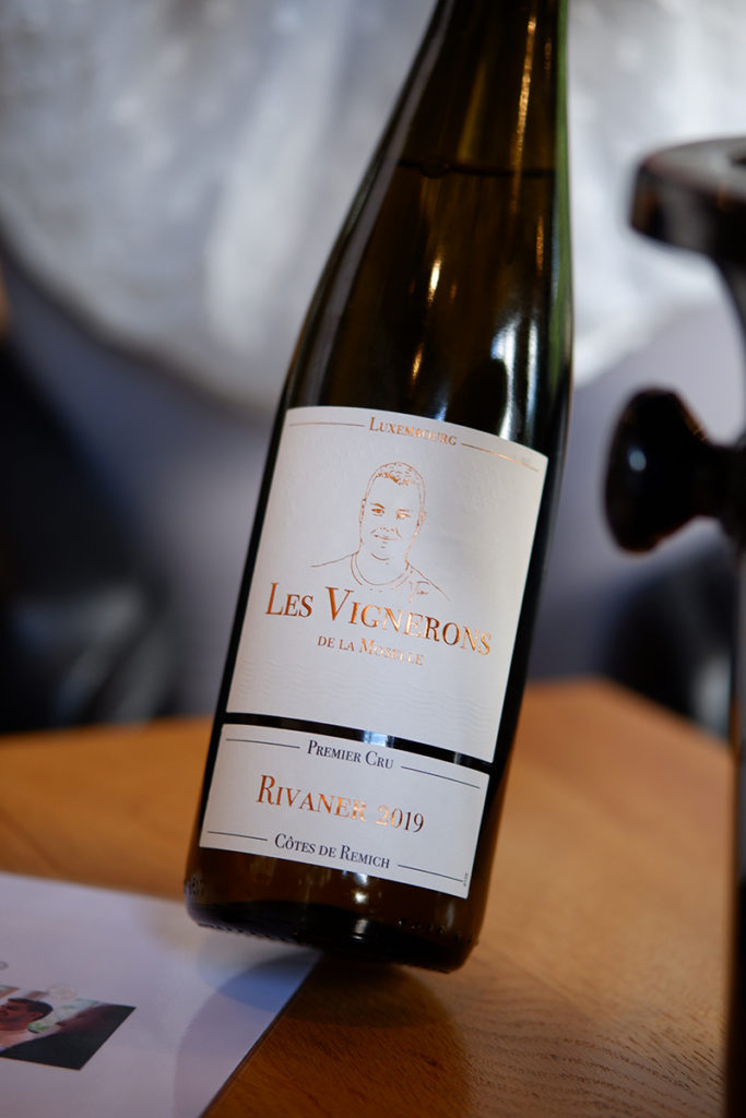 The views & flavours of the Luxembourg wine country: close up on a red wine bottle 