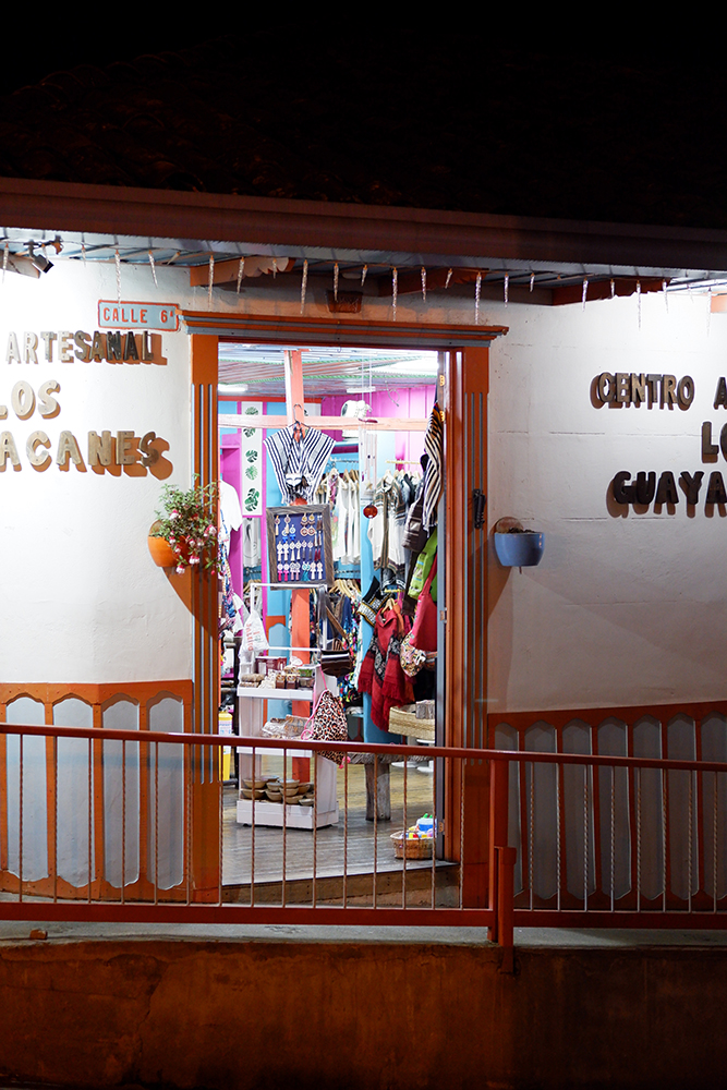 Colombia at night - entry into a shop