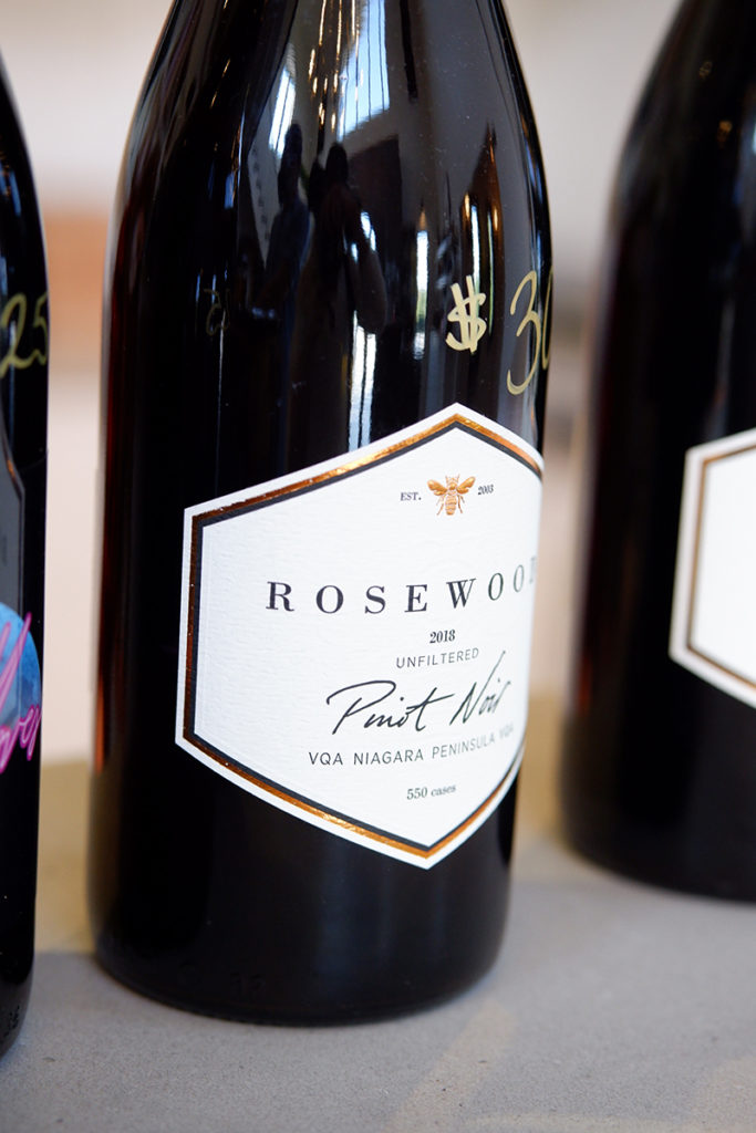 A guide to the Twenty Valley wine region: Rosewood Estates wine bottle close up