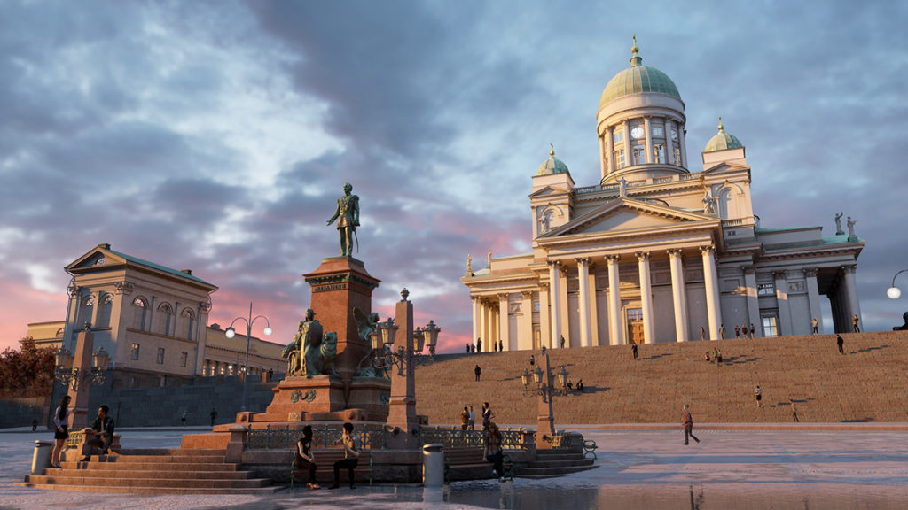 A few amazing places you can visit virtually: Helsinki city square 