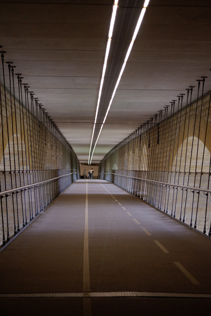 Interior of a bridge path