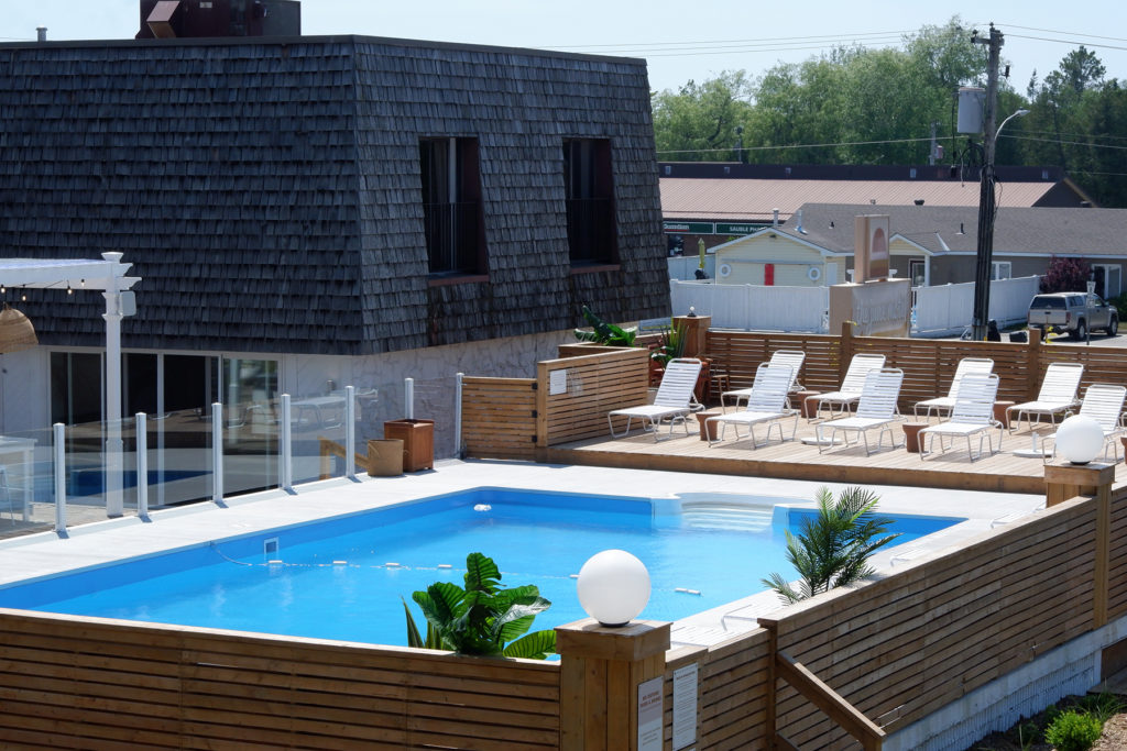 Pool view at the June Motel, Sauble Beach