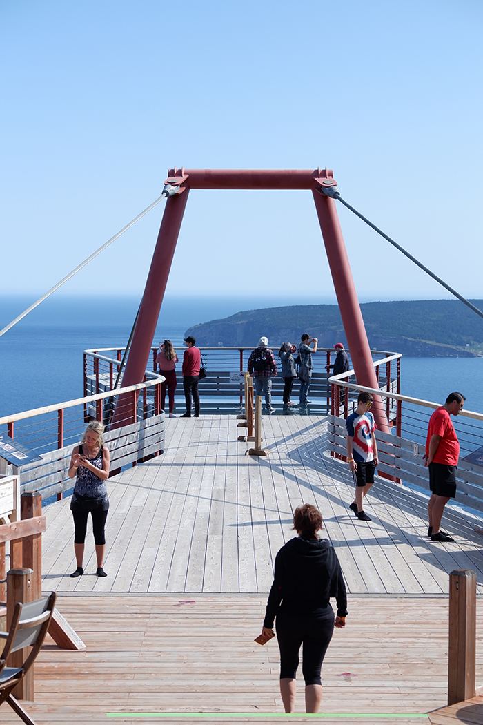 Suspended glass platform at the Percé 