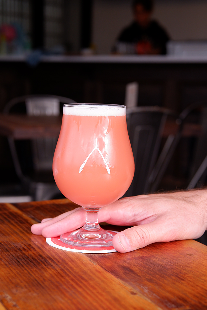 Postcards from Selkirk: a glass of pink-tinted beer at Wishbone brewing