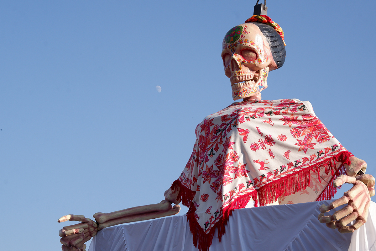 Traditional Mexican Catrina sculpture, oversized