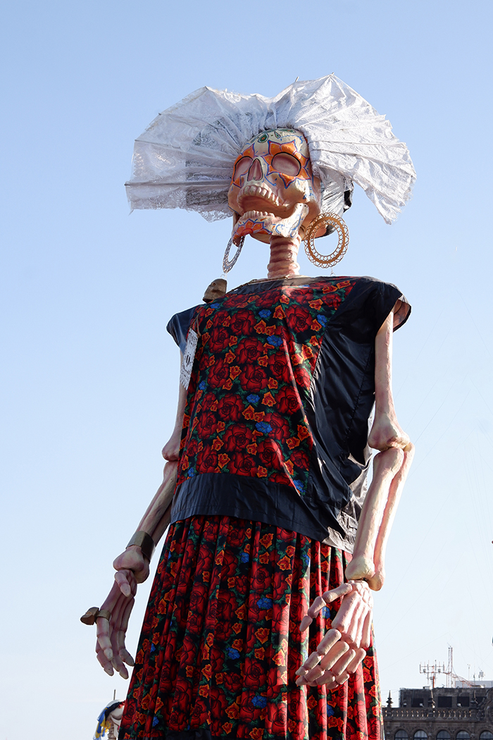 Traditional Mexican Catrina sculpture, oversized