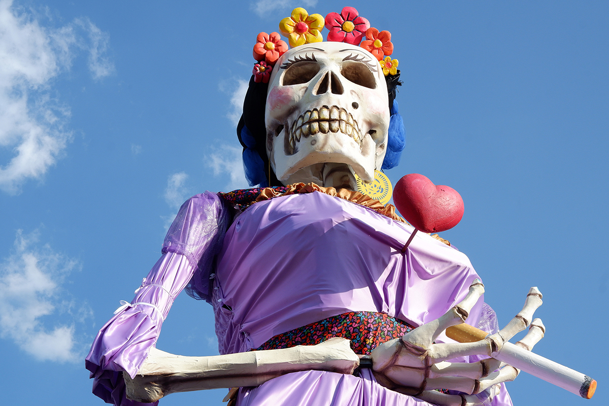 Traditional Mexican Catrina sculpture, oversized