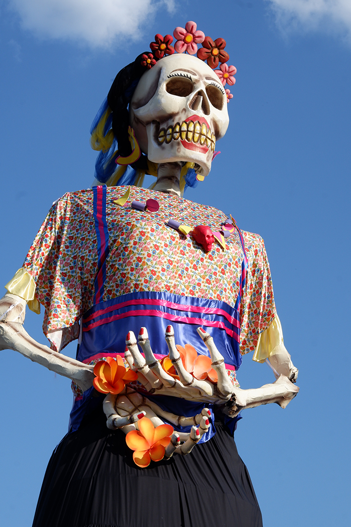 Traditional Mexican Catrina sculpture, oversized