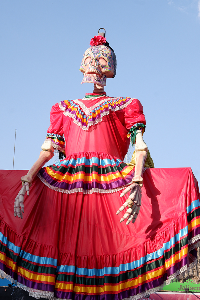 Traditional Mexican Catrina sculpture, oversized