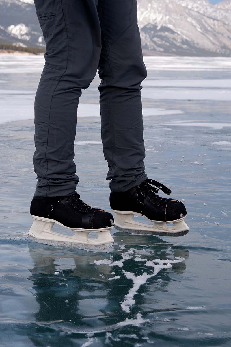 Ice skates on the ice 