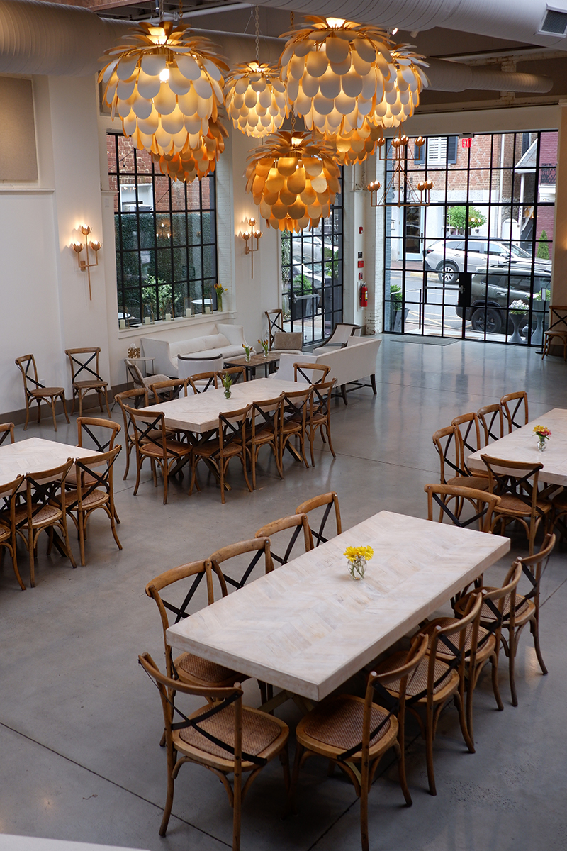 Patton Room event space dining room set up for wedding