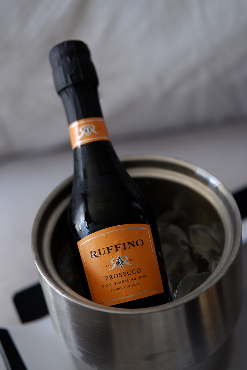 Bottle of ruffino proseco