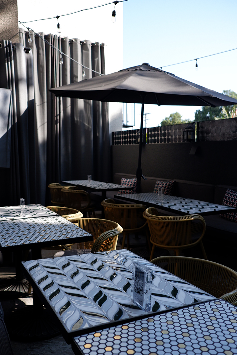 Hotel Amarano, a boutique hotel with a rich Hollywood history: restaurant patio