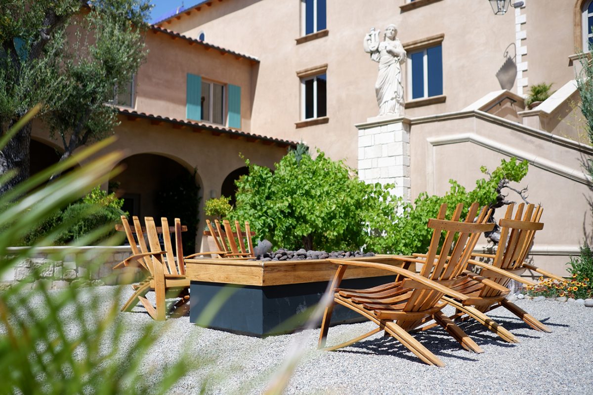 Allegretto Vineyard Resort: where art, wine, and romance meet in Paso Robles: fire pit sitting area 