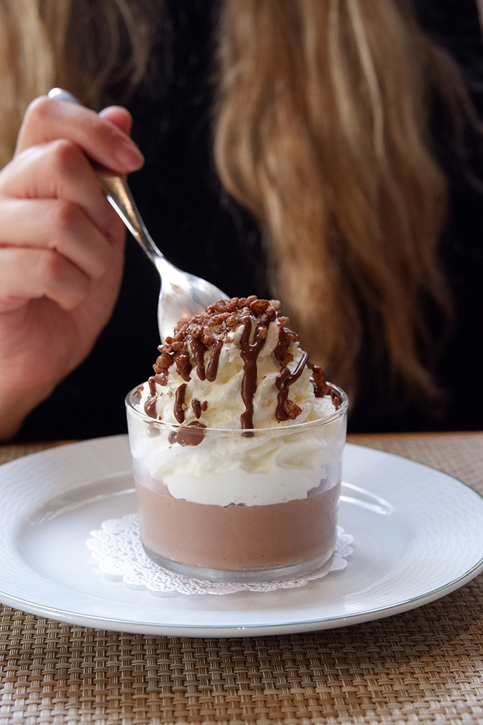 Lunch at Château Les Crayères, cup with chocolate mouse 