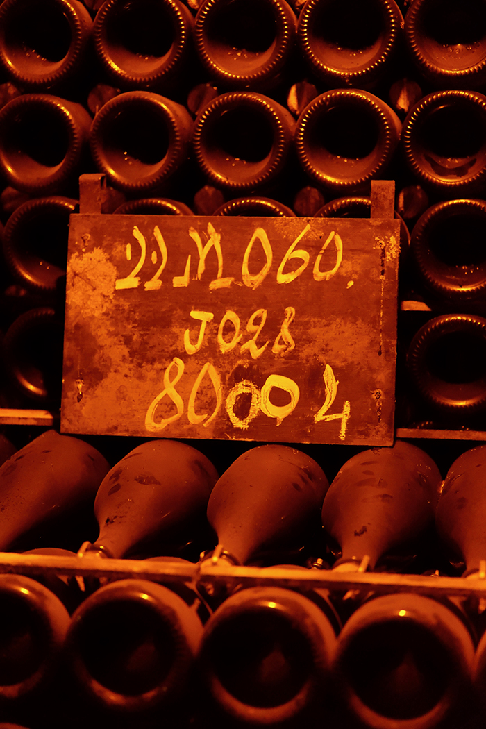 Champagne Moët & Chandon cellar, old bottles 