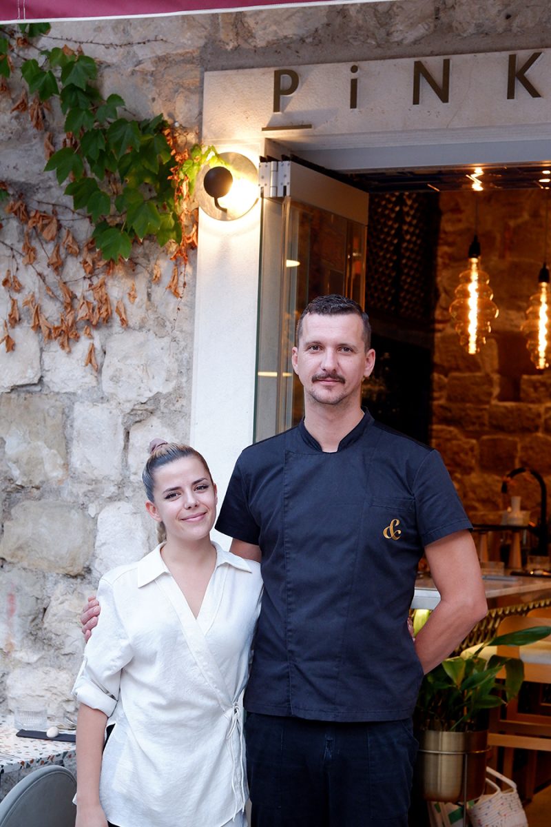 PiNKU fish & wine, Split, Croatia, Chef Nikola Marušić and teammate Mia Tarbušković